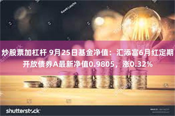 炒股票加杠杆 9月25日基金净值：汇添富6月红定期开放债券A最新净值0.9805，涨0.32%