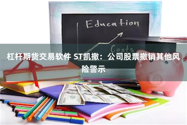 杠杆期货交易软件 ST凯撒：公司股票撤销其他风险警示